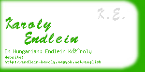 karoly endlein business card